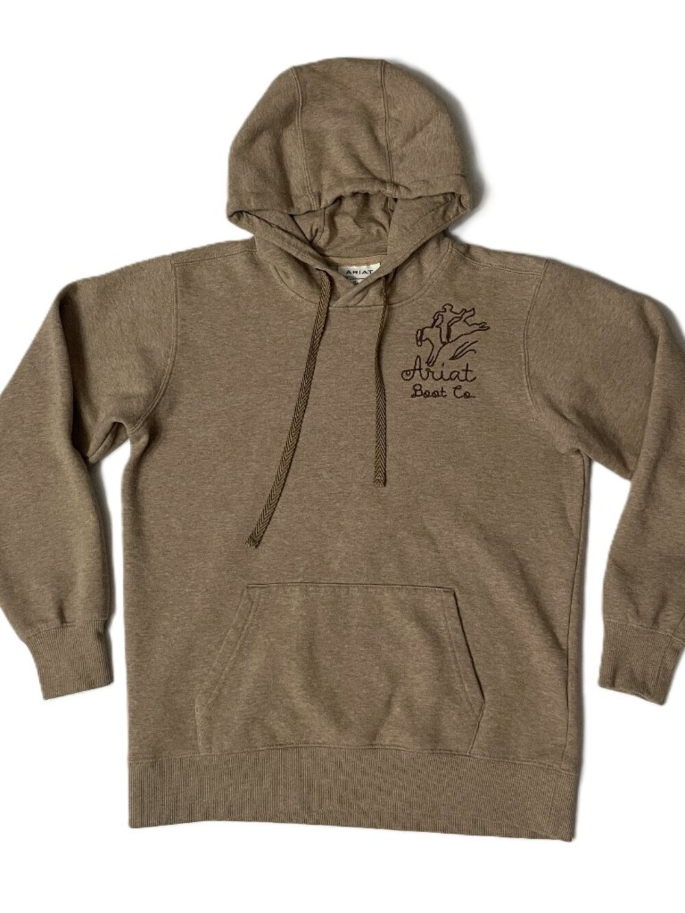 Ariat Hoodie Sweatshirt Women’s S Brown Bronco Stitch Embroidered Rodeo Pullover